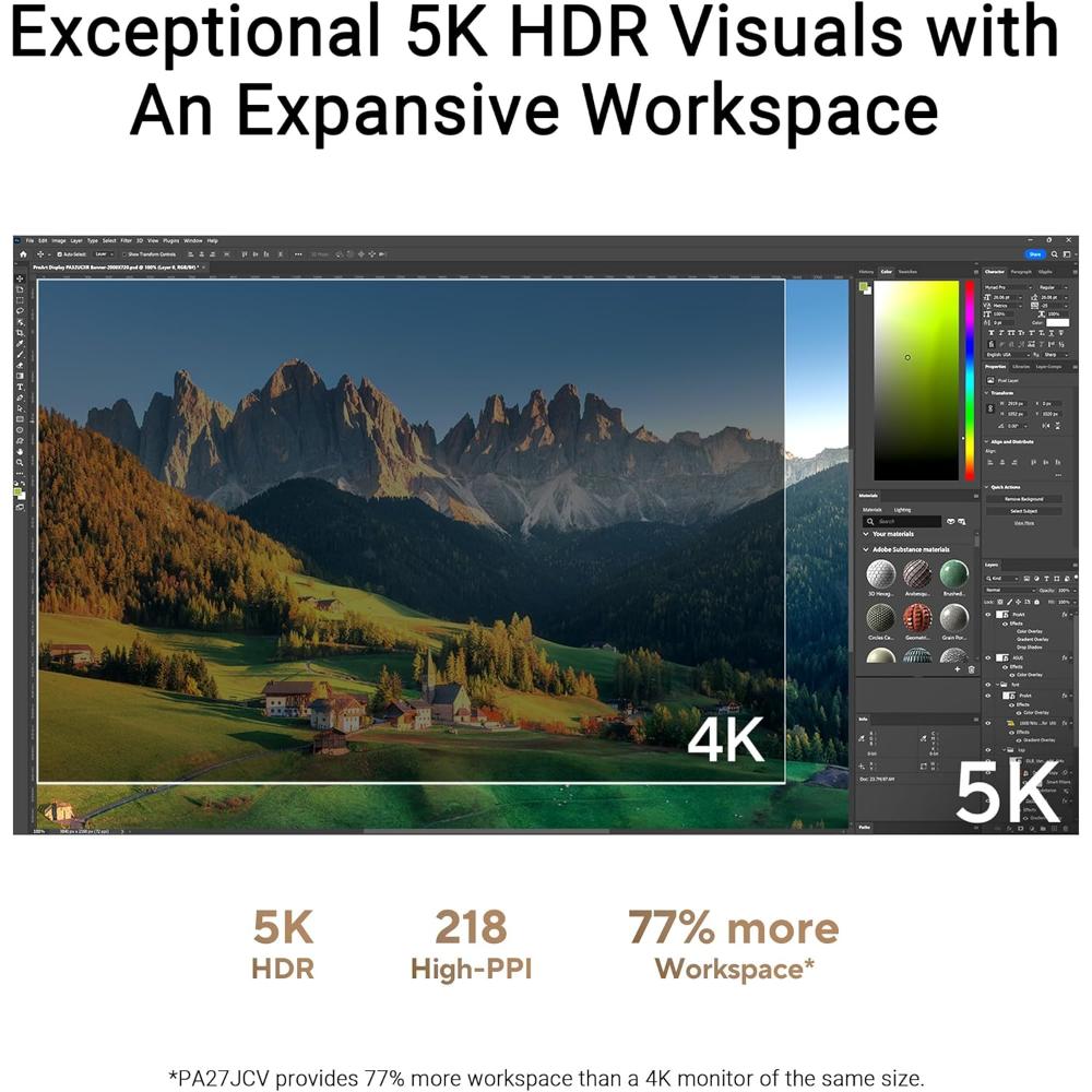 ASUS ProArt Display PA27JCV | 27" 5K Professional Monitor (IPS, 99% DCI-P3, ΔE < 2, USB-C 96W, HDR500)