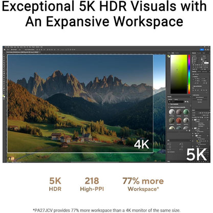 ASUS ProArt Display PA27JCV | 27" 5K Professional Monitor (IPS, 99% DCI-P3, ΔE < 2, USB-C 96W, HDR500)