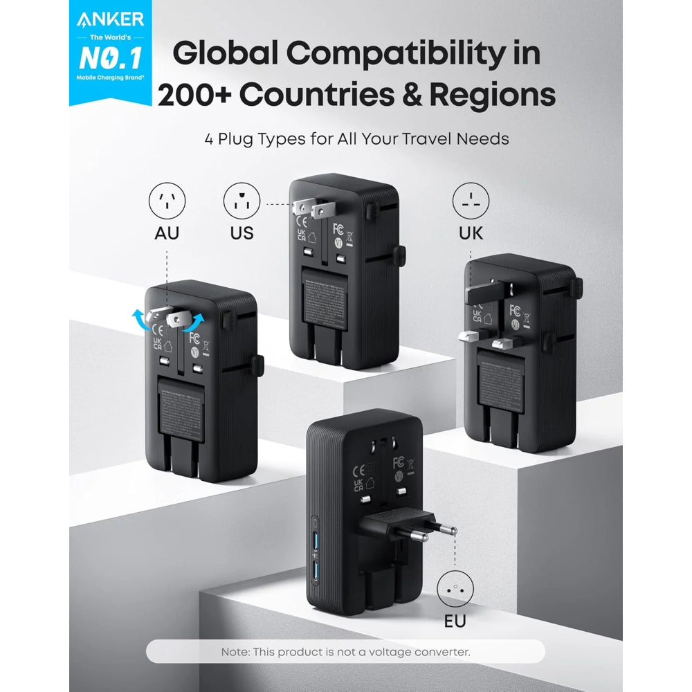 Anker A9215 5‑in‑1 Universal Plug | Multi‑Device Travel Adapter Pakistan