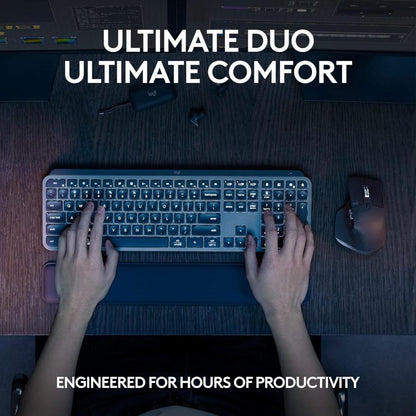 Logitech MX Keys S Combo | MX Master 3S Mouse + MX Keys S Keyboard + Palm Rest