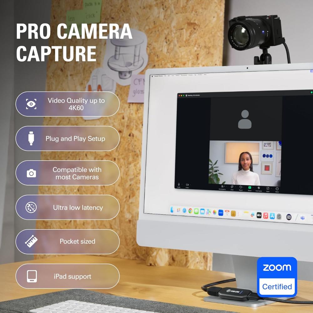 Elgato Cam Link 4K | HDMI to USB Capture Device | DSLR as Webcam | 4K Streaming & Recording