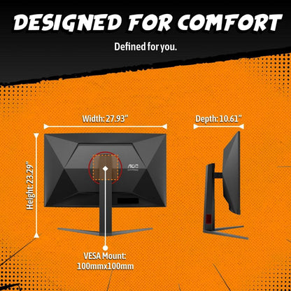 AOC CQ32G4Z 32-Inch Triple-Mode Curved Gaming Monitor | 2K QHD 260Hz / FHD 360Hz / HD 500Hz | VA Panel | 0.3ms MPRT | HDR400 | AMD FreeSync Premium | VESA Mount Compatible