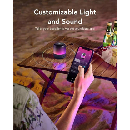 Soundcore Glow Mini Portable Speaker A3136 | Bluetooth Speaker with 360° Sound, Light Show, 12H Battery, IP67 Waterproof & Dustproof