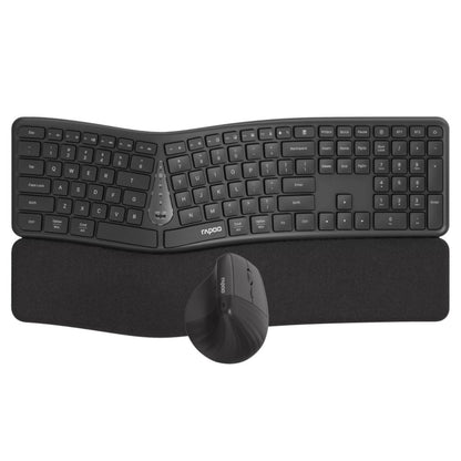 Rapoo 8810ME Multi-Mode Wireless Keyboard and Mouse Combo | Bluetooth 5.0 | 2.4GHz Wireless | Adjustable 1600 DPI | Ergonomic Design