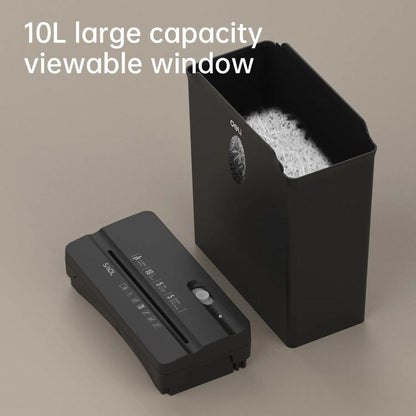 Deli ET014 P4 Small Paper Shredder | Cross-Cut Security Level P-4, 5 Sheets Capacity & 10L Bin