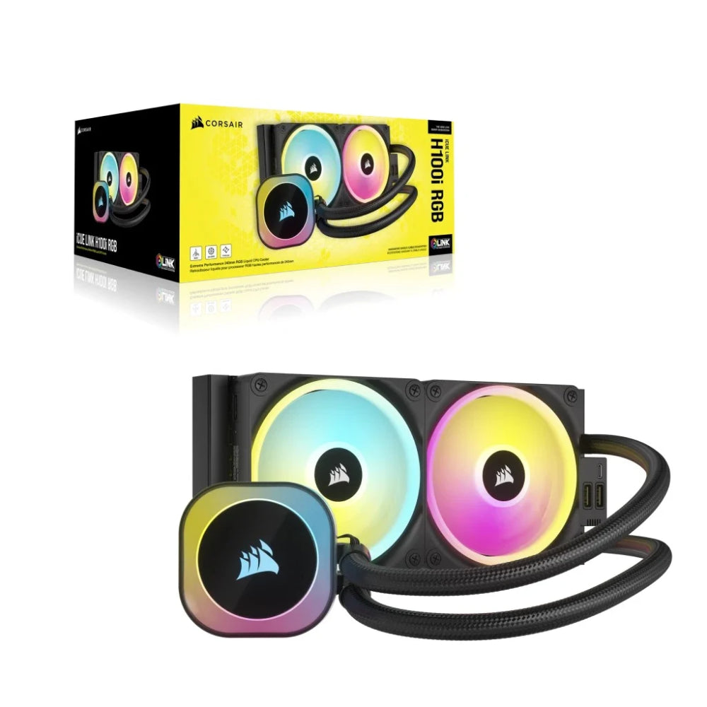 Corsair iCUE LINK H100i RGB 240mm AIO Liquid CPU Cooler | Smart Cooling with Simplified Cable Management