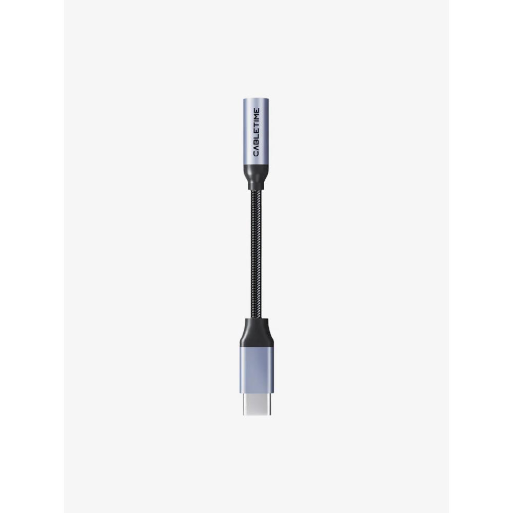 CABLETIME CPA6G USB-C to 3.5mm Audio Adapter | Hi-Fi DAC | Mic & Control Support | Durable Braided Design
