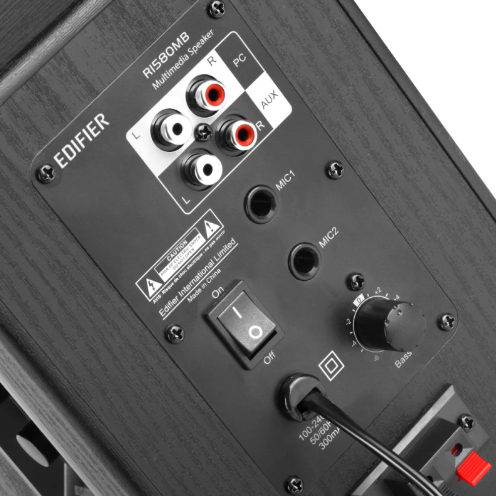 Edifier R1580MB Active 2.0 Bookshelf Speakers | 42W RMS | Bluetooth | Dual Mic Input | MDF Wooden Cabinet