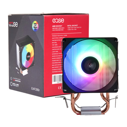 EASE EAF280R RGB Cooler | 2 Copper Heatpipe CPU Air Cooler | Up to 100W TDP Support