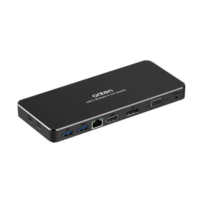 Onten 9188S | 9-in-1 USB-C Docking Station | HDMI 4K + VGA + DP + RJ45 + USB 3.0×2 + USB-C + PD + 3.5mm Audio | Plug & Play | For MacBook, Surface, Dell XPS, HP Spectre, USB-C Laptops/Tablets