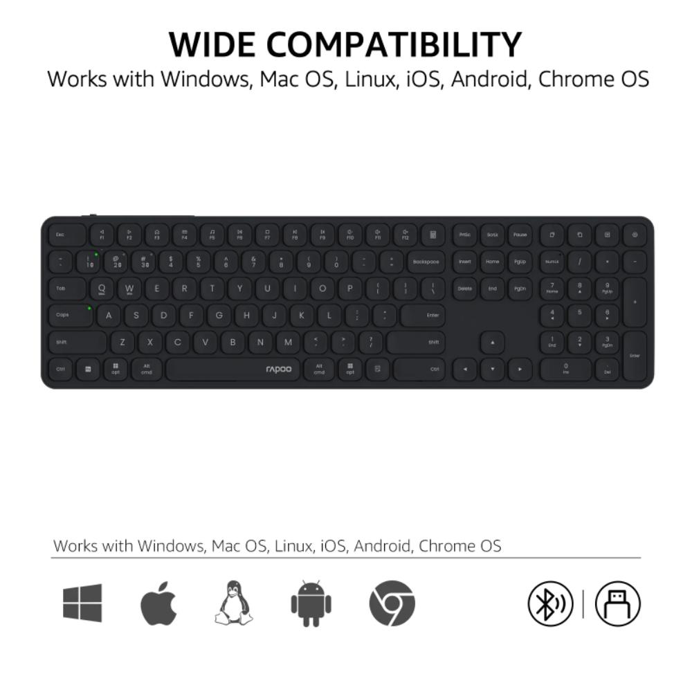 Rapoo E9550L Blade-Series Wireless Keyboard | Multi-Device | 110 Keys | Scissor Switch |
