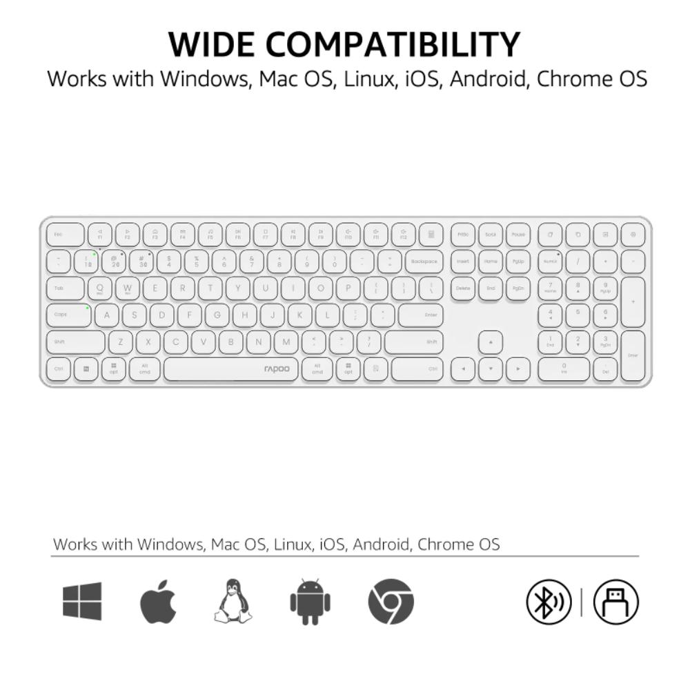 Rapoo E9550L Blade-Series Wireless Keyboard | Multi-Device | 110 Keys | Scissor Switch |