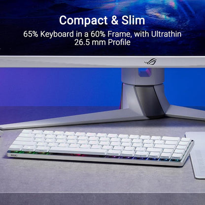 ASUS ROG Falchion RX Low Profile Gaming Keyboard | 65% Compact | ROG RX Low-Profile Optical Switches | Tri-Mode Wireless | RGB | Touch Panel