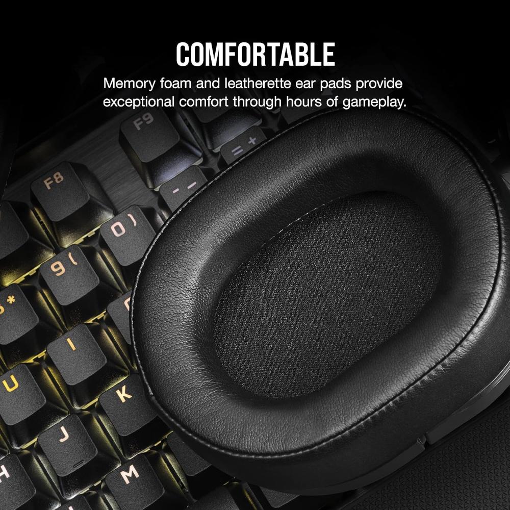 CORSAIR HS55 STEREO Wired Gaming Headset – Carbon | 50mm Drivers, Lightweight, 3.5mm Universal Compatibility