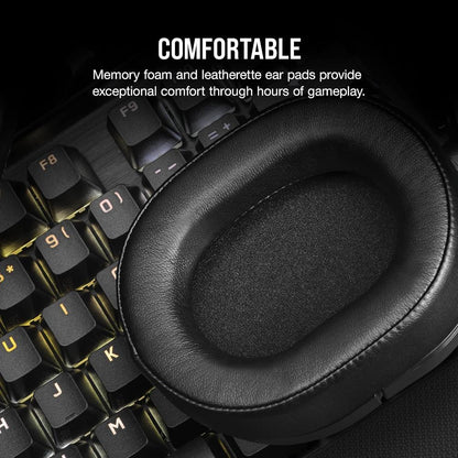 CORSAIR HS55 STEREO Wired Gaming Headset – Carbon | 50mm Drivers, Lightweight, 3.5mm Universal Compatibility