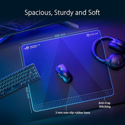 ASUS ROG Hone Ace Aim Lab Edition Gaming Mouse Pad | 508 × 420mm | Hybrid Cloth Surface | 3mm Rubber Base