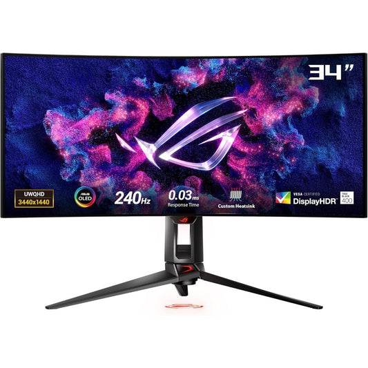 ASUS ROG Swift OLED PG34WCDM | 34-inch Curved OLED Gaming Monitor (UWQHD, 240Hz, 0.03ms, G-SYNC Compatible, HDR True Black 400, USB-C 90W)