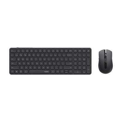RAPOO 9350S Multi-Mode Wireless Keyboard & Mouse Combo | Bluetooth 4.0/5.0 + 2.4GHz | 2400 DPI | Ultra-Slim Aluminum Keyboard