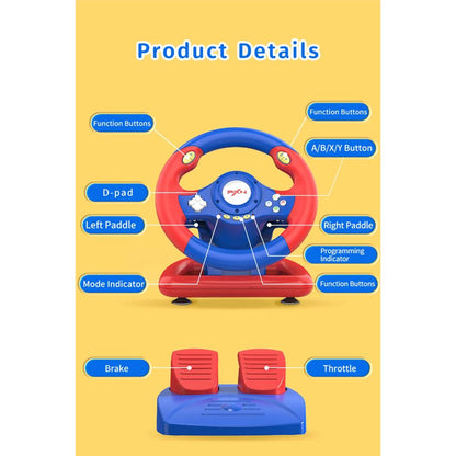 PXN V2 WL Wireless Gaming Racing Wheel | 180° Linear Steering | Dual Vibration Motors | Paddle Shifters | Pedal Set | PC, Switch, PS3, PS4 & Xbox