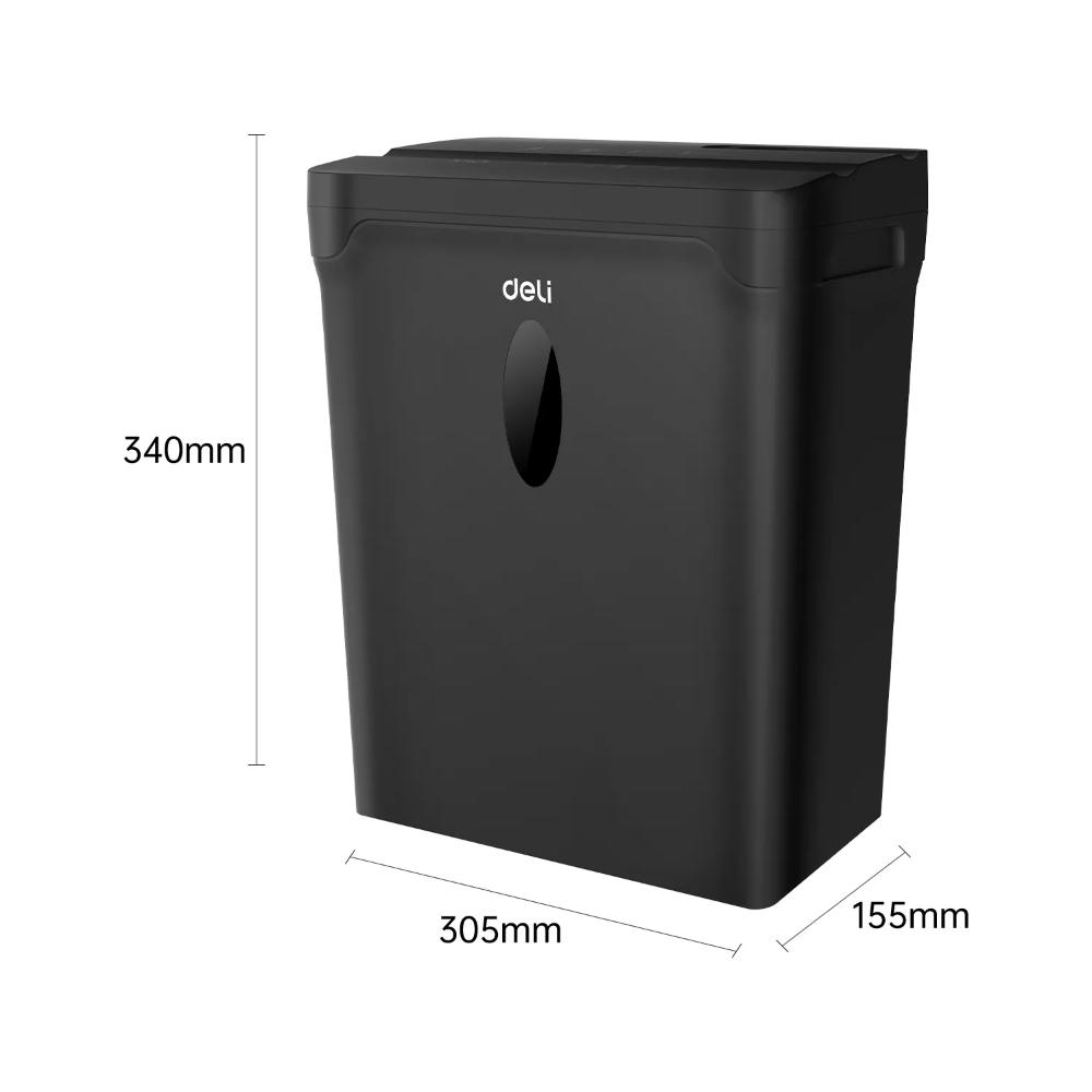 Deli ET014 P4 Small Paper Shredder | Cross-Cut Security Level P-4, 5 Sheets Capacity & 10L Bin