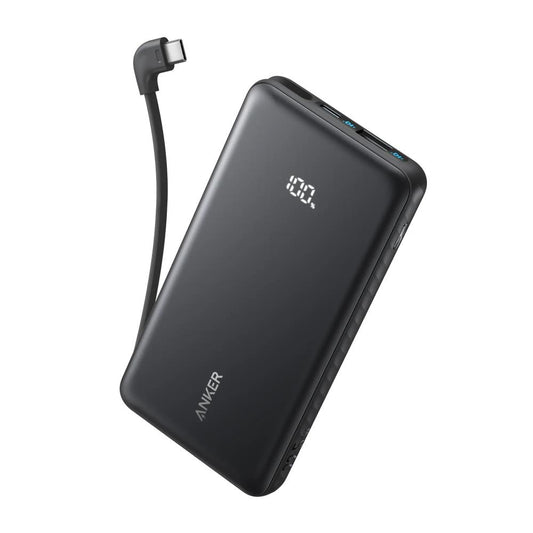 Anker Zolo Power Bank A110DP11 | 10000mAh 22.5W Fast Charging Power Bank with Built-In USB-C Cable