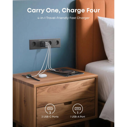 Anker Zolo 70W 4-Port Charger A121C (3C+1U, PD 3.0) | Compact GaN Fast Charger