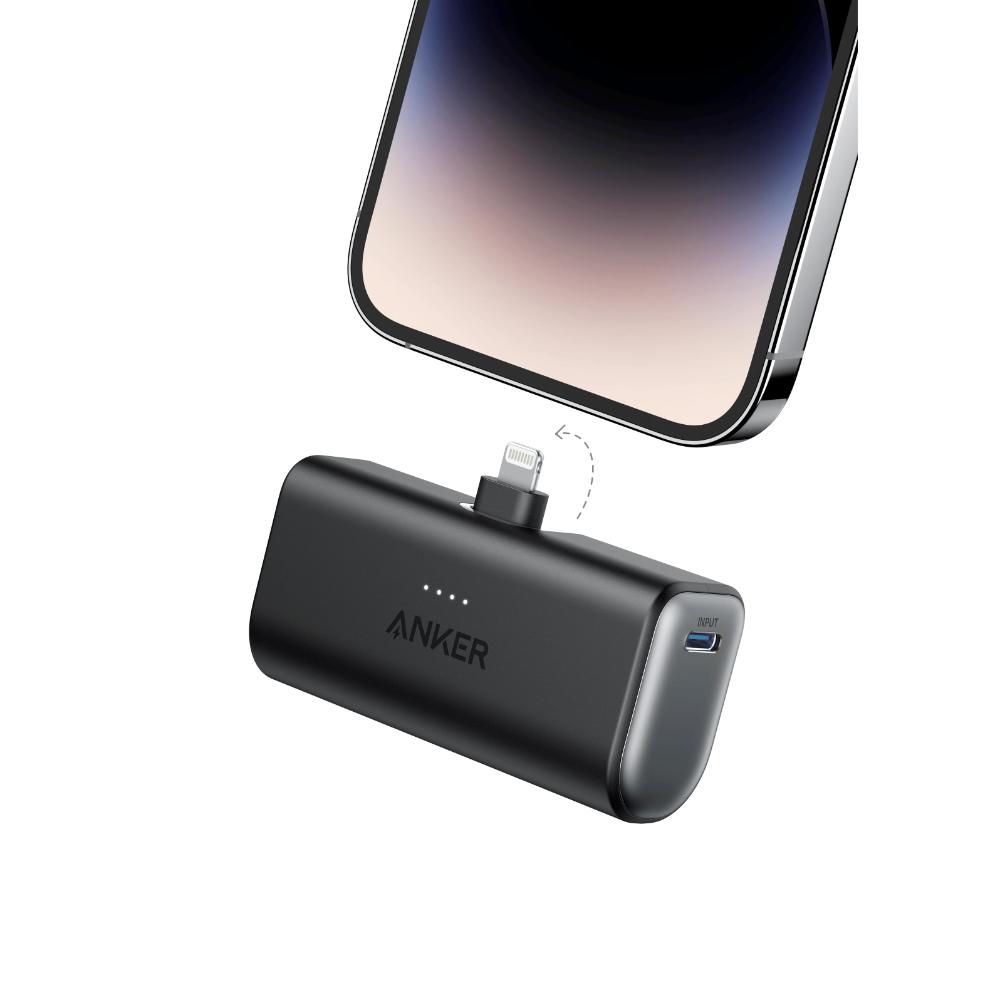 Anker Nano Power Bank A1645 | 5000mAh Portable Power Bank with Built-In Lightning Connector & 12W Fast Charging for iPhone
