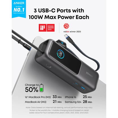 Anker A1695 25000mAh 165W Power Bank | High‑Capacity Fast Charging Laptop & Mobile Charger Pakistan