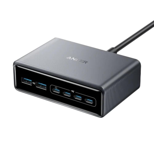 Anker Prime A2683 | 200W GaN Desktop Charger | 6-Port Charging Station | 4 × USB-C + 2 × USB-A | Ultra-Powerful Multi-Device Fast Charging | ActiveShield 2.0 | For MacBook, iPhone, Galaxy, iPad, USB-C Laptops & Accessories