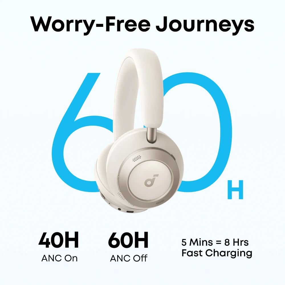 Soundcore Space One Pro FlexiCurve Active Noise Cancelling Headphones A3062 | Wireless Over-Ear Headset