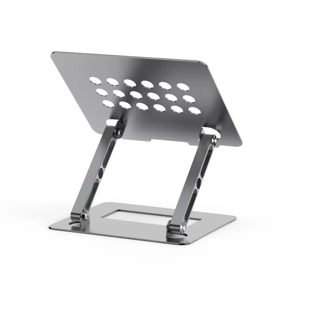 Amaze A528 Retractable Laptop & Tablet Stand | Adjustable Height | Aluminum Alloy | Anti-Slip Silicone Grip | Supports 10–17" Devices | Grey