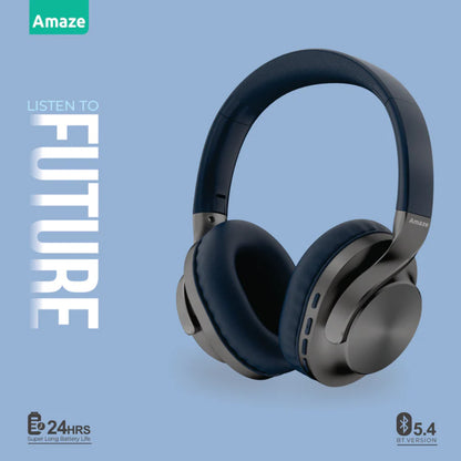 Amaze A650 | Strong Bass Bluetooth Wireless Headphone | 24 Hours Battery Time | BT 5.4 Version | Adjustable Headband | Built-in Mic