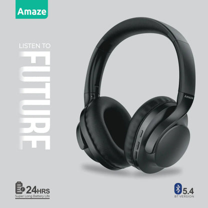 Amaze A650 | Strong Bass Bluetooth Wireless Headphone | 24 Hours Battery Time | BT 5.4 Version | Adjustable Headband | Built-in Mic
