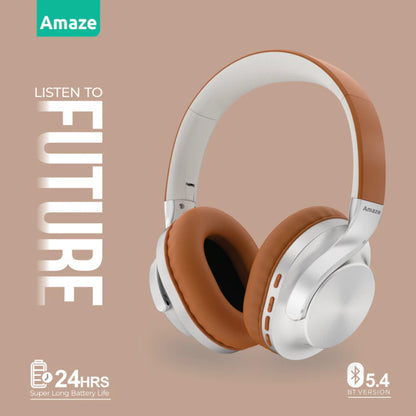 Amaze A650 | Strong Bass Bluetooth Wireless Headphone | 24 Hours Battery Time | BT 5.4 Version | Adjustable Headband | Built-in Mic