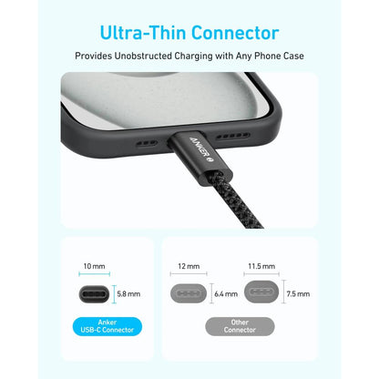 Anker Zolo A8060 USB-C to USB-C Cable | 240W PD 3.1 | 1.5M Braided Nylon | Fast Charging & Data Transfer