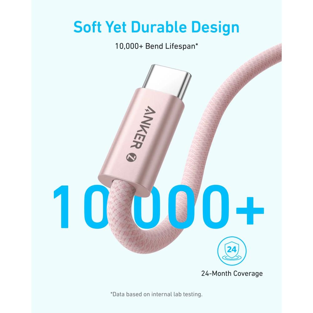 Anker Zolo A8060 USB-C to USB-C Cable | 240W PD 3.1 | 1.5M Braided Nylon | Fast Charging & Data Transfer