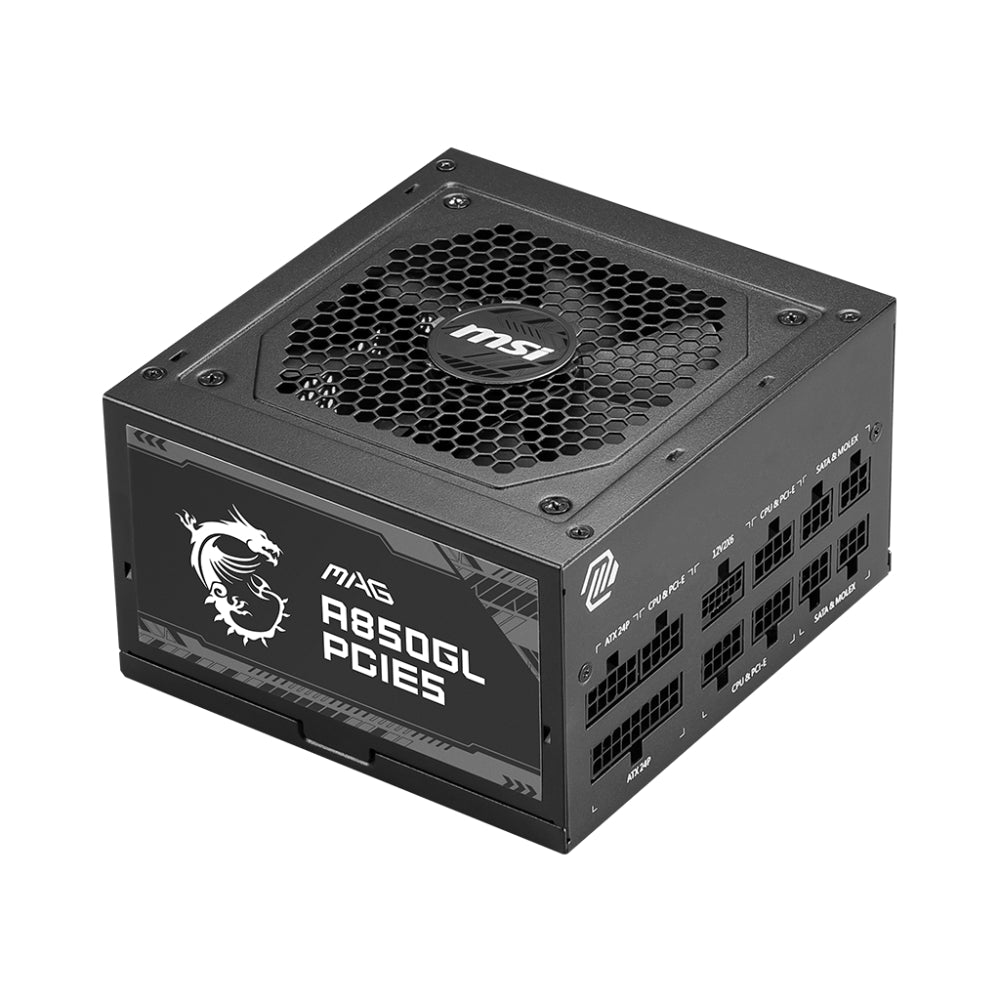 MSI MAG A850GL PCIE5 850W Power Supply | Black & White | ATX 3.1, PCIe 5.1, 80 PLUS Gold Certification, and Fully Modular Design
