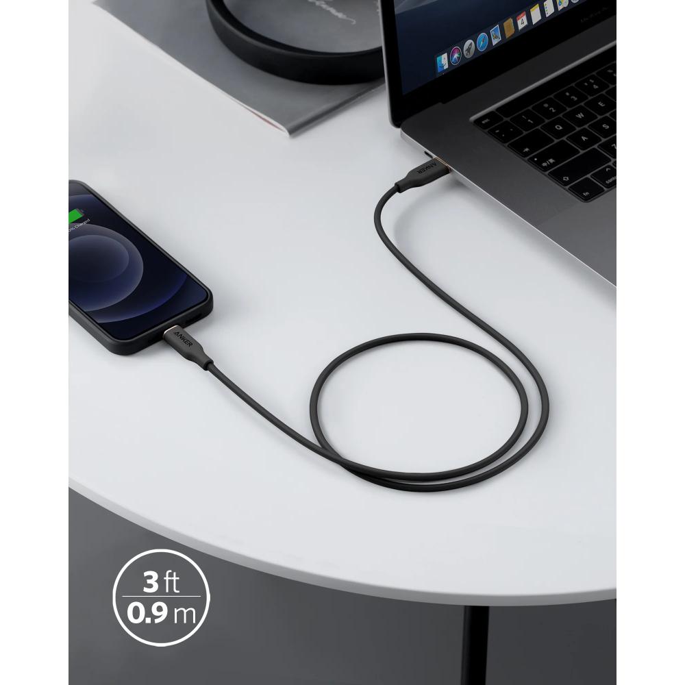 Anker 641 USB-C to Lightning Cable A8662 (Flow Silicone) | Fast Charging MFi Cable