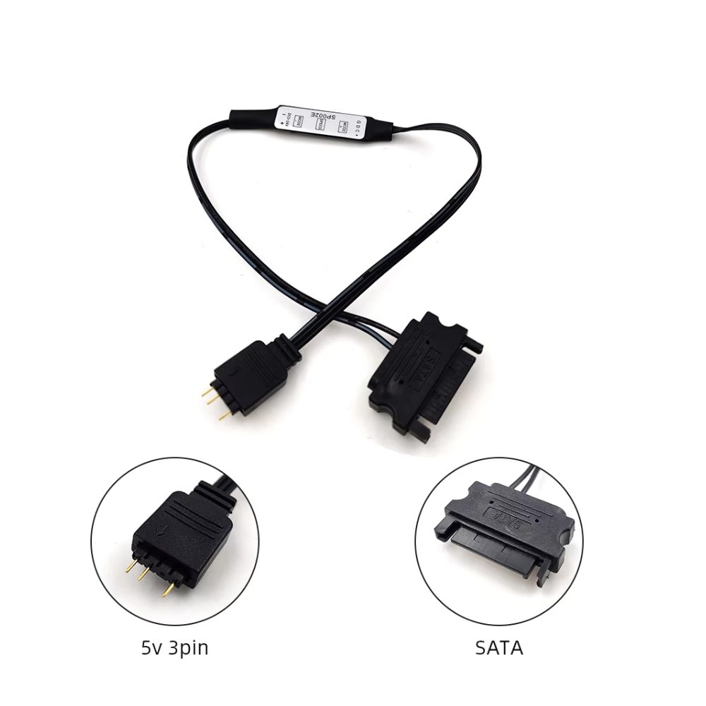 Ease ARGB Adapter | SATA to 5V 3-Pin Converter, RGB Controller Cable