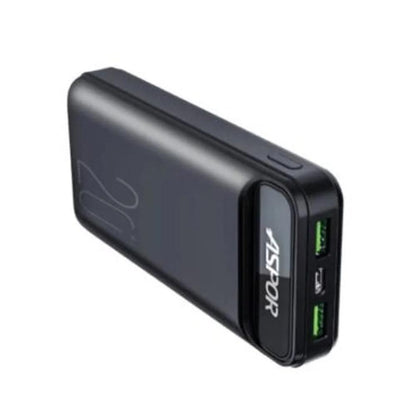 ASPOR A396 | 20000 mAh Power Bank | 22.5W Fast Charging, PD & Multiple Charging Protocols