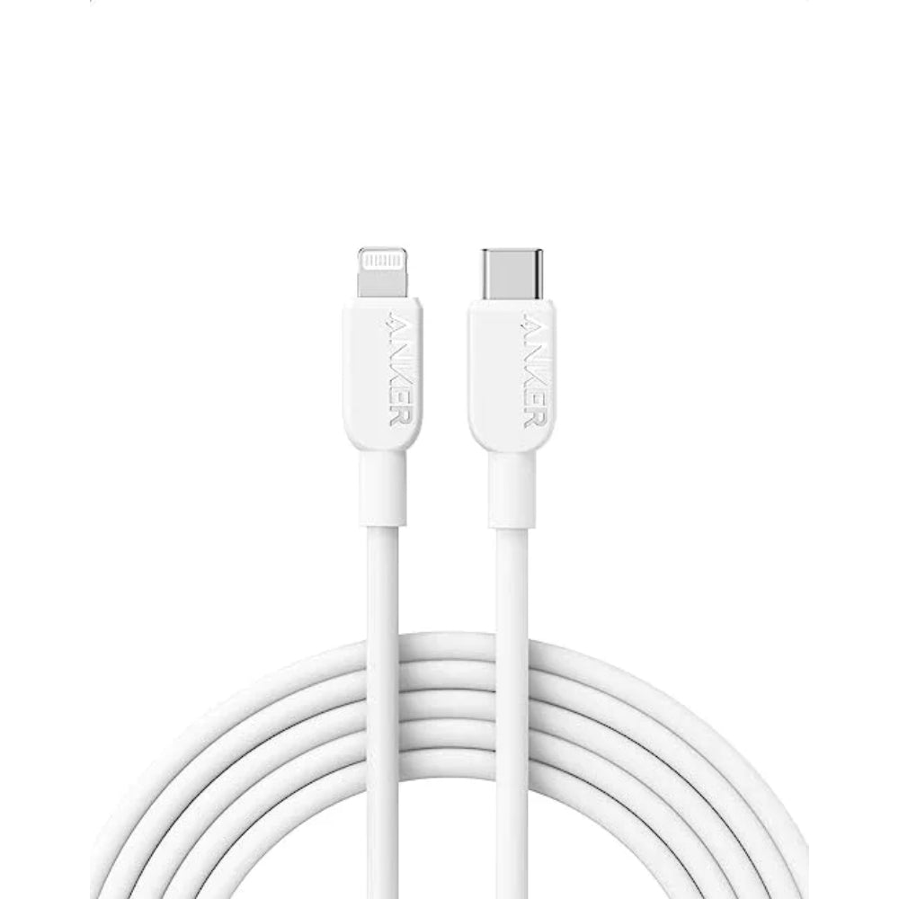 Anker 310 | USB-C to Lightning Cable | 1.8M (6ft) | White | MFi Certified | 30W PD Fast Charging | 480Mbps Data Transfer | Ultra-Durable | For iPhone, iPad, AirPods
