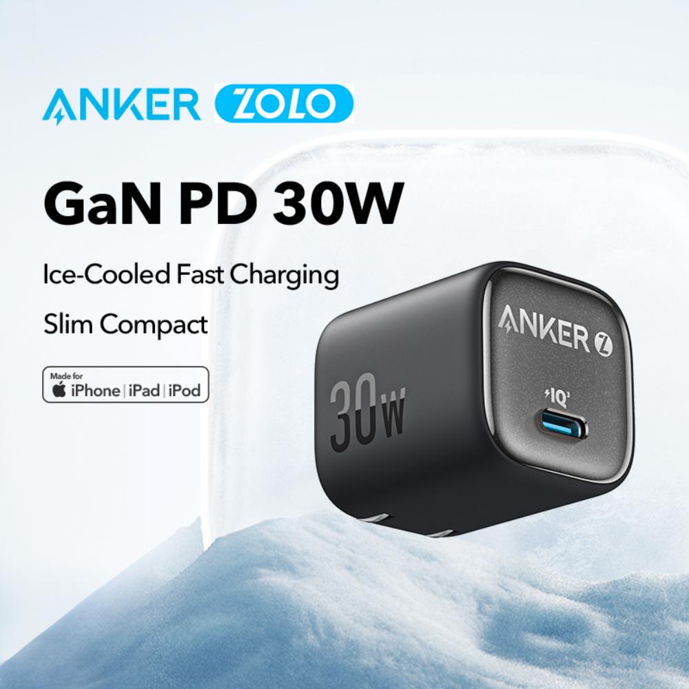 Anker Zolo A2698 | 30W Compact GaN Charger | USB-C | Ultra-Fast Mini Charger | PPS & PD Support | TÜV-Certified Low-Temperature Safety | Transparent Design | For iPhone, Galaxy, Pixel, iPad, USB-C Devices