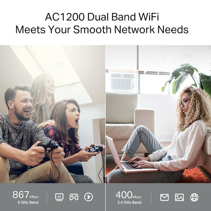 TP-Link Archer C64 AC1200 Wireless MU-MIMO WiFi Router | Dual Band WiFi 5 | 867Mbps 5GHz | 400Mbps 2.4GHz | Gigabit Ports | WPA3 | EasyMesh | Access Point Mode