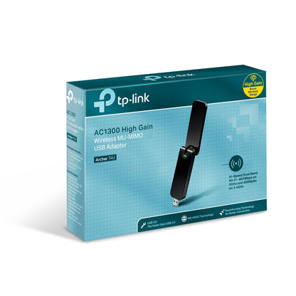 TP-Link Archer T4U AC1300 Wireless Dual Band USB Adapter | High-Speed Dual-Band Wi-Fi with MU-MIMO and USB 3.0 Performance