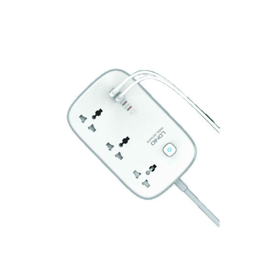 LDNIO SC3416 | 3 AC Outlets Universal Power Strip, 4 GaN USB Ports, 65W Fast Charging, 2500W Output, 2M Cord