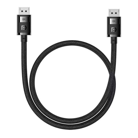 Baseus High Definition Series DP to DP Cable | 2m Length | DisplayPort Male to Male | Supports 8K@60Hz & 4K@240Hz | Dynamic HDR | 12-Bit Color Depth | Cluster Black | For Monitors, Laptops, GPUs