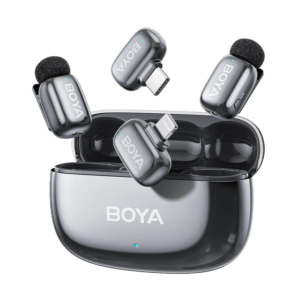 BOYA Mini 2 - 01  Wireless Microphone | Dual Mic, 2.4GHz, Plug & Play, Noise Reduction, Compact Design