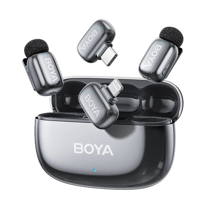 BOYA Mini 2 - 01  Wireless Microphone | Dual Mic, 2.4GHz, Plug & Play, Noise Reduction, Compact Design