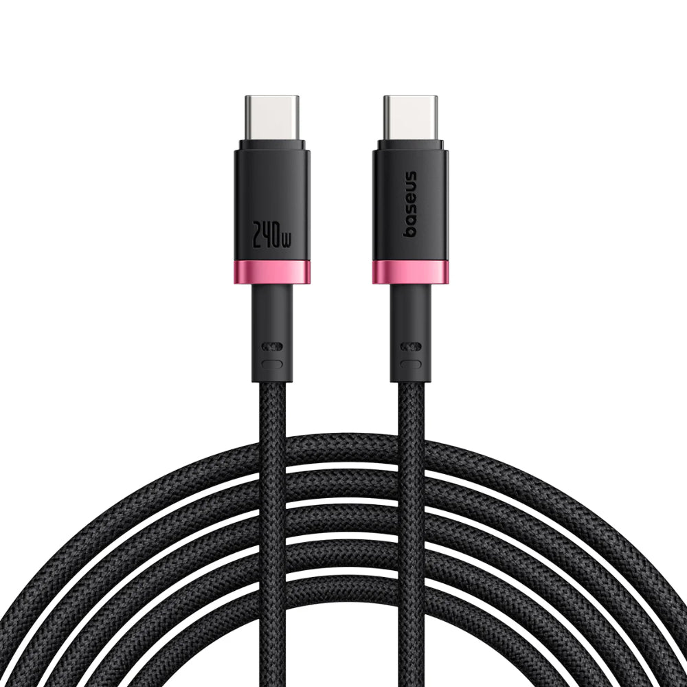 Baseus Dura Series | USB-C to USB-C Cable | 240W PD Fast Charging | 480Mbps Data | Anti-Break Design | Braided | 1 Meter | Red + Black | For Laptops, Tablets, Gaming Devices, USB-C Phones