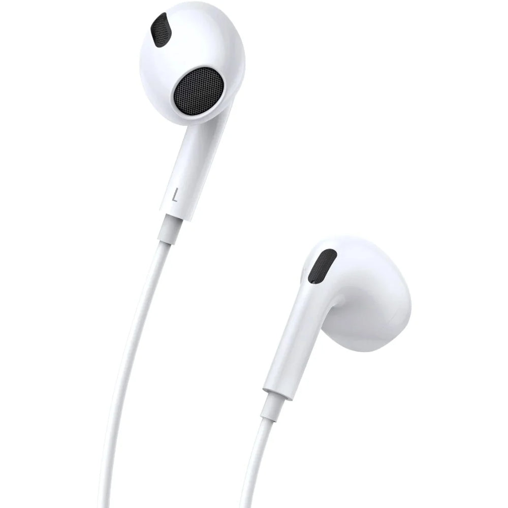 Baseus Encok C17 | Type-C Wired In-Ear Headset | Lateral Earbud Design | USB-C Interface | In-Line Mic | Stereo Sound | Ergonomic Fit | White | For Android Phones, Tablets, USB-C Devices